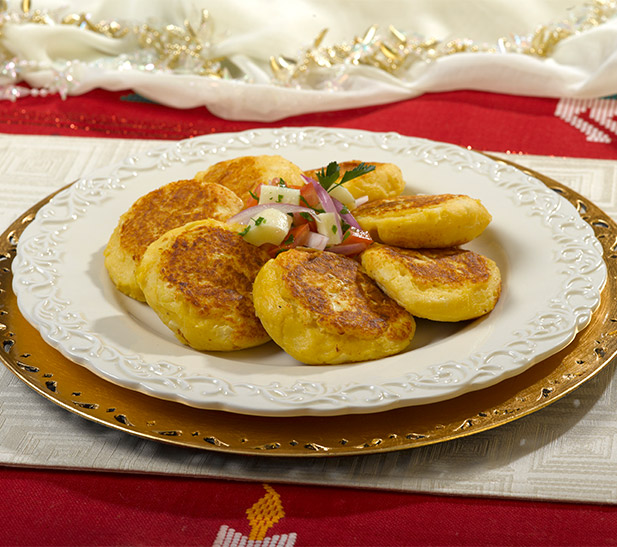 Tortillas de papa rellenas con palmitos