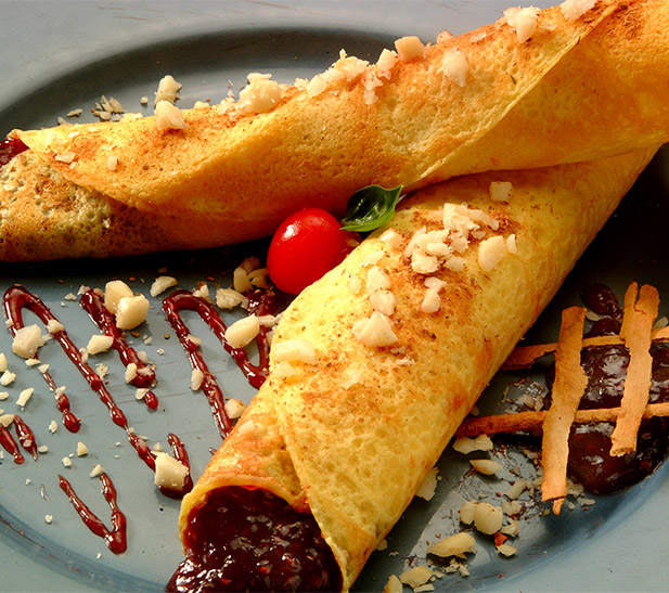 Crepe relleno de mermelada