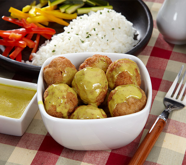 Albóndigas de pollo al curry