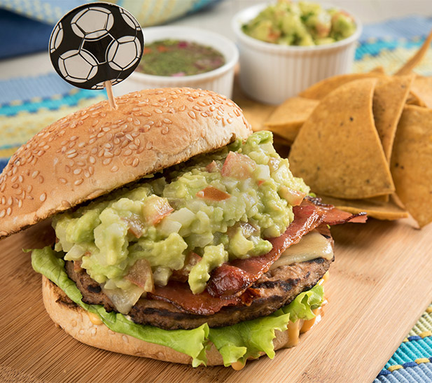 Hamburguesa Asada mexicana con Guacamole