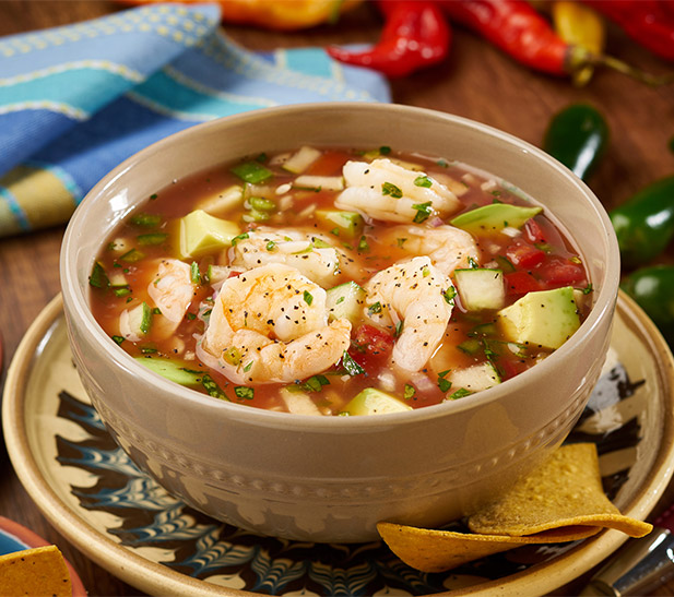 Ceviche de camarón estilo mexicano