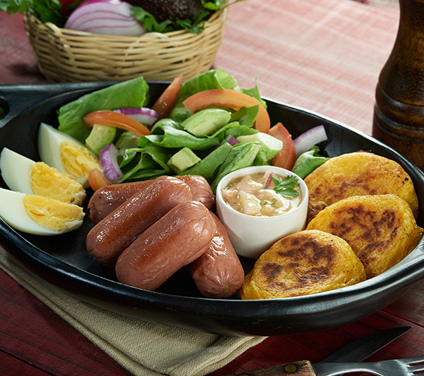 Chorizo de pollo con tortillas