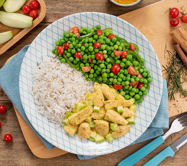 Pollo al curry con manzanas