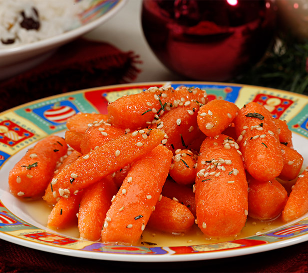 Zanahorias glaseadas con miel y ajonjolí