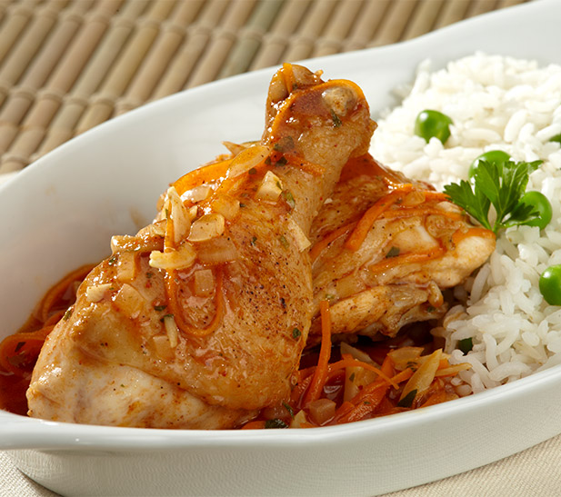 Pollo con salsa de almendras